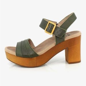 Earth Olive and Tan Platform Sandals